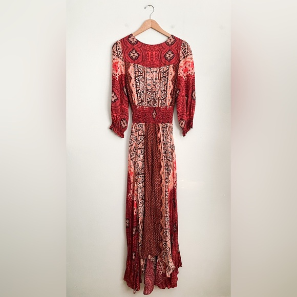 Free People Mexicali Rose Maxi Dress Indie Boho Cottage Festival Cowgirl Western - Picture 8 of 12